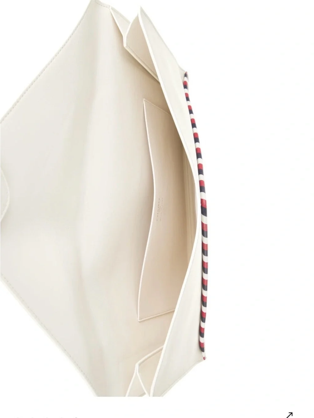 Envelope Clutch with Red-Trim Accent in White by Chanel